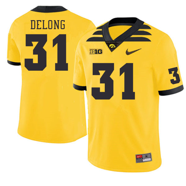 Men #31 Nolan DeLong Iowa Hawkeyes College Football Jerseys Stitched Sale-Gold - Click Image to Close